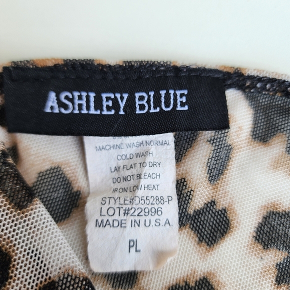 ASHLEY BLUE Women's Cover Up 3/4 Sleeve Open Front Animal Print Petite Mesh PL - Picture 8 of 12